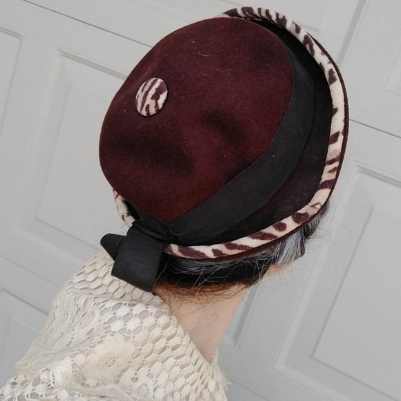 MIDCENTURY VINTAGE HAT brown leopard main image 10